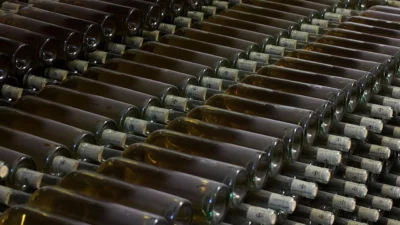 Wine aging in cellar